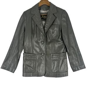 Imperial Gray Leather VTG Blazer Sz 8 NWOT